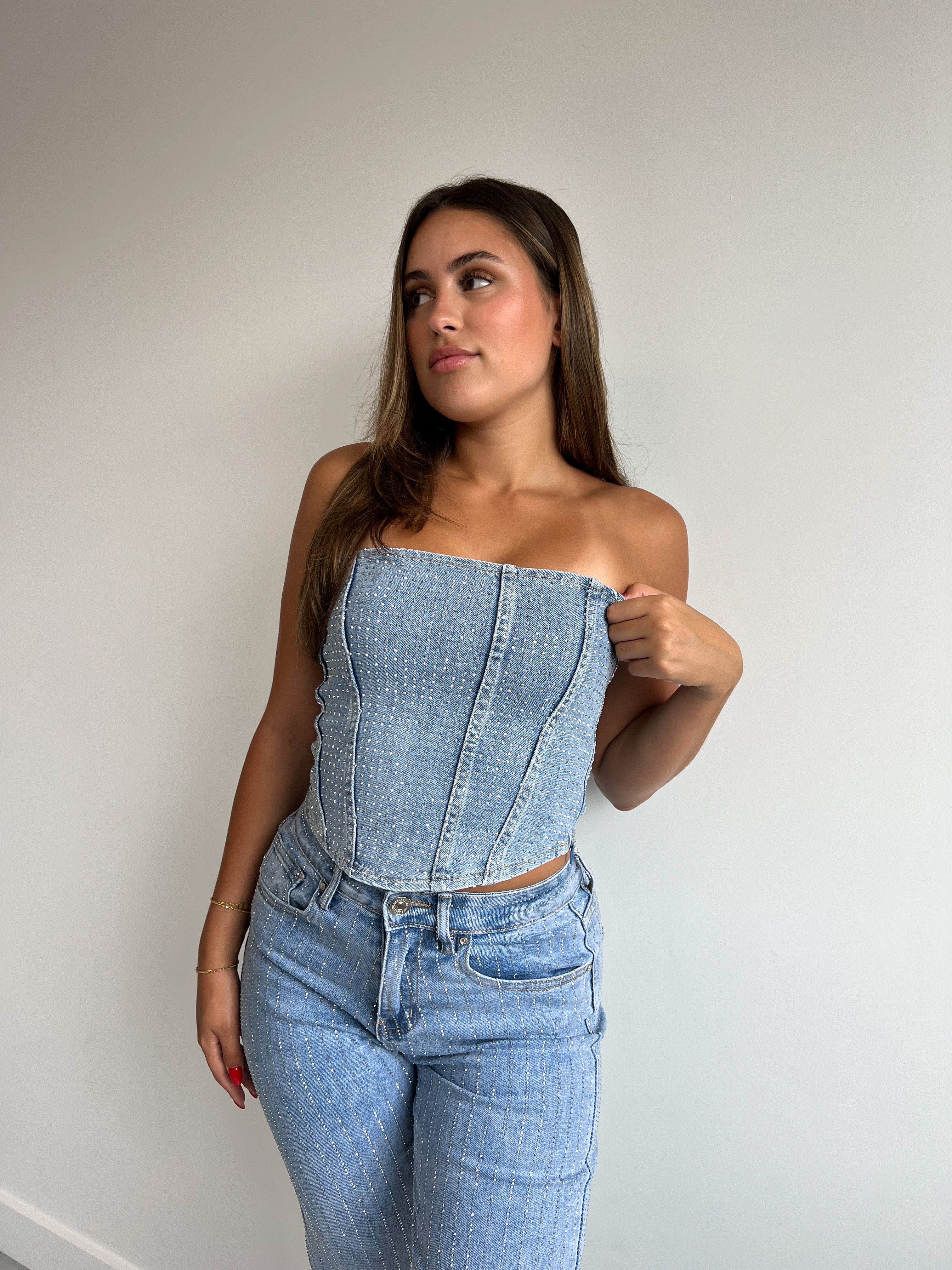 RHINESTONE STRETCH CORSET