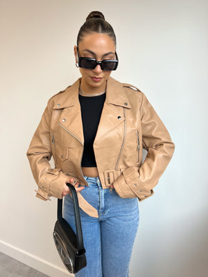 MOLLY MEA INSPIRED LEATHER JACKET NUDE