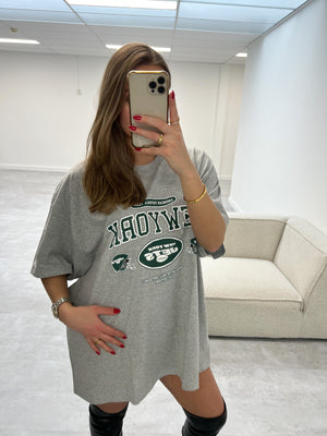 NY T-SHIRT DRESS LIGHT GREY