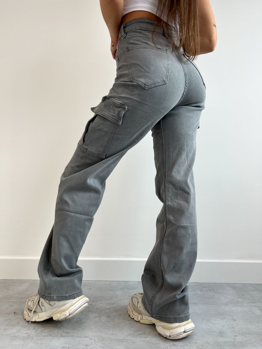 STRETCH CARGO DENIM GREY